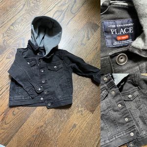 Children’s place baby boy 12/18m Jean jacket hoodie